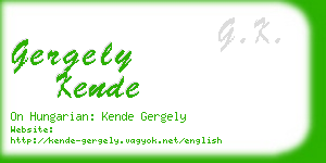 gergely kende business card